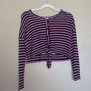 Maroon striped sweater
